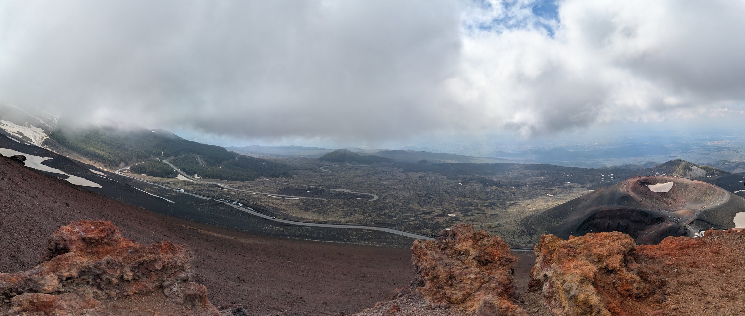 Panoramic photograph of Mount Etna